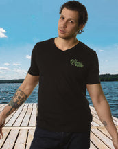 California Wave Embroidered, Mens V Neck Tee